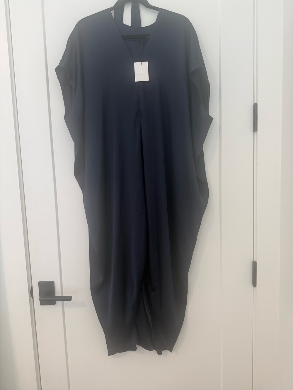 Hatch Navy Blue Maxi Draped Caftan Dress